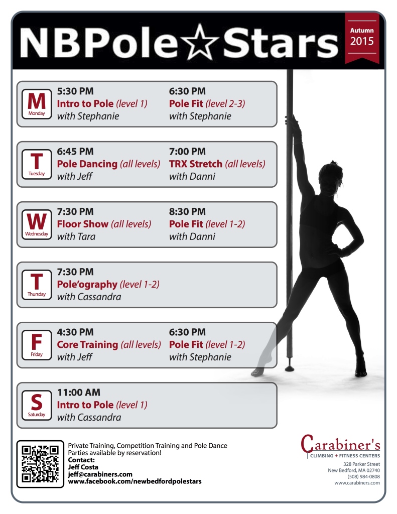 Pole Fitness Schedule Fall 2015